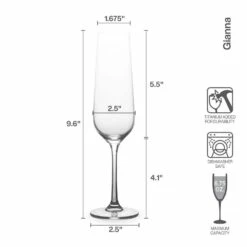 Deals 😀 Mikasa® Gianna Ombre Smoke Set of 4 Flute Glasses 🔔 -Hot Sale barware Store 5264133 Mikasa Gianna Flute Infographic
