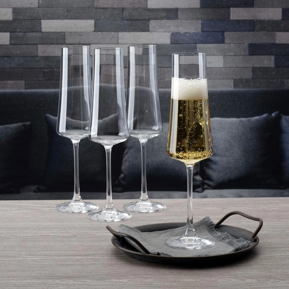 Hot Sale ❤️ Mikasa® Aline Set of 4 Flute Glasses 😀 4 Hot Sale ❤️ Mikasa® Aline Set of 4 Flute Glasses 😀 - Image 2