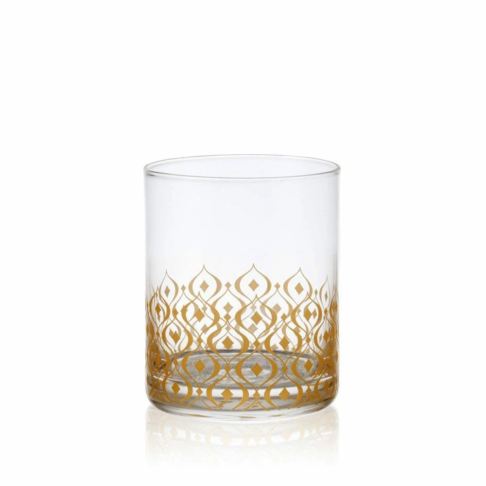 Budget 🥰 Mikasa® Art Deco Set of 4 Gold Double Old Fashioned Whiskey Glasses 😀 8 Budget 🥰 Mikasa® Art Deco Set of 4 Gold Double Old Fashioned Whiskey Glasses 😀 - Image 6