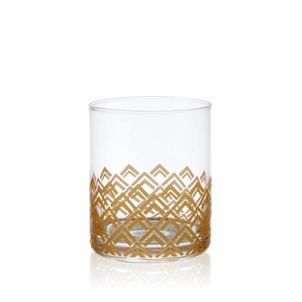 Budget 🥰 Mikasa® Art Deco Set of 4 Gold Double Old Fashioned Whiskey Glasses 😀 9 Budget 🥰 Mikasa® Art Deco Set of 4 Gold Double Old Fashioned Whiskey Glasses 😀 - Image 7