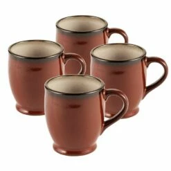 Wholesale ✨ Gourmet Basics® Belmont Set of 4 Red Mugs 😍