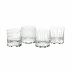 Promo ⭐ Mikasa® Cheers® Set of 4 Double Old Fashioned Whiskey Glasses ⌛