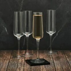 Promo 🛒 Mikasa® Cora Set of 4 Flute Glasses 🌟 -Hot Sale barware Store cora set of 4 flute glasses 5294239 3