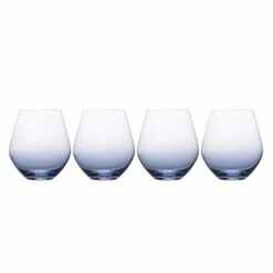 New 🥰 Mikasa® Gianna Ombre Blue Set of 4 Stemless Wine Glasses 😉