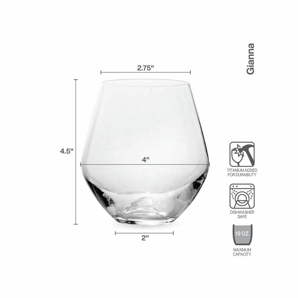 New 🥰 Mikasa® Gianna Ombre Blue Set of 4 Stemless Wine Glasses 😉 6 New 🥰 Mikasa® Gianna Ombre Blue Set of 4 Stemless Wine Glasses 😉 - Image 4