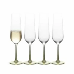 Budget 🛒 Mikasa® Gianna Ombre Sage Set of 4 Flute Glasses ✨