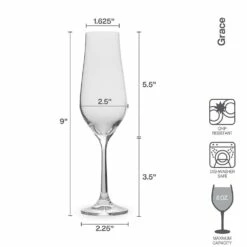 New ⭐ Mikasa® Grace Set of 4 Champagne Flute Glasses 👍 -Hot Sale barware Store grace set of 4 flute glasses 5290406 4