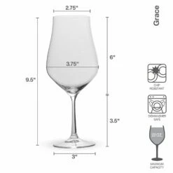 Buy 😀 Mikasa® Grace Set of 4 Bordeaux Red Wine Glasses ⭐ -Hot Sale barware Store grace set of 4 red wine glasses 5290414 4