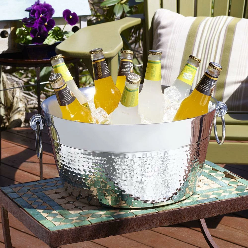 Brand new 🛒 Mikasa® 🔨 Hammered and Polished Beverage Tub, 12 Quart 🔔 4 Brand new 🛒 Mikasa® 🔨 Hammered and Polished Beverage Tub, 12 Quart 🔔 - Image 2