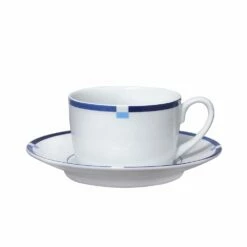 Deals 🤩 Mikasa® Jet Set Blue Set of 4 Tea Cups and Saucers 😍 -Hot Sale barware Store jet set blue set of 4 tea cups and saucers K85132194 3