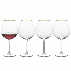 Top 10 🎉 Mikasa® Julie Gold Set of 4 Red Wine Glasses 🥰