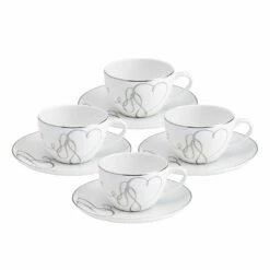 Best deal 🧨 Mikasa® Love Story Set of 4 Teacups and Saucers 👏