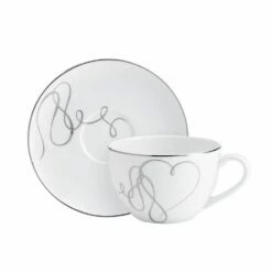 Best deal 🧨 Mikasa® Love Story Set of 4 Teacups and Saucers 👏 -Hot Sale barware Store love story set of 4 cups and saucers 5293353 5