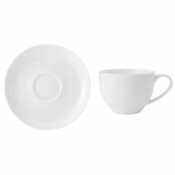 New 😍 Mikasa® Lucerne White Tea Cup and Saucer 😉 -Hot Sale barware Store lucerne white tea cup and saucer 5292752 2