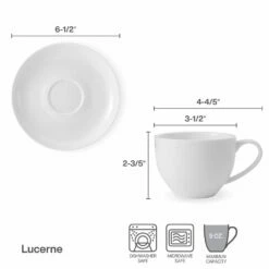 New 😍 Mikasa® Lucerne White Tea Cup and Saucer 😉 -Hot Sale barware Store lucerne white tea cup and saucer 5292752 5
