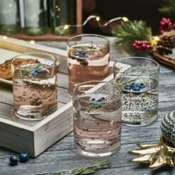 Best deal 💯 Mikasa® Party Set of 4 Double Old Fashioned Whiskey Glasses 🧨 -Hot Sale barware Store party set of 4 double old fashioned glasses 5294203 3