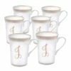 Cheap 🔥 Mikasa® Set of 6 Monogram J Gold Mugs ❤️ -Hot Sale barware Store set of 6 mongram j gold mugs 5203328K 1