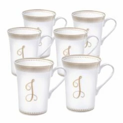 Cheap 🔥 Mikasa® Set of 6 Monogram J Gold Mugs ❤️