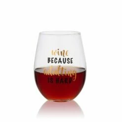 Brand new 🎉 Mikasa® Double Wall Mug and Stemless Wine Glass Set of 2, Caffeine Wine Sentiment ⌛ -Hot Sale barware Store stemless set of 2 caffeine wine glass and glass mug 5281857 4