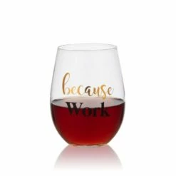 Wholesale ⭐ Mikasa® Double Wall Mug and Stemless Wine Glass Set of 2, Work Sentiment 👍 -Hot Sale barware Store stemless set of 2 work wine glass and glass mug 5281856 4