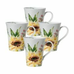 Deals 👏 Mikasa® Sunflower Set of 4 Mugs 😉