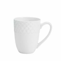 Best Pirce ✔️ Mikasa® Trellis White Set of 4 Mugs 🥰 -Hot Sale barware Store trellis white set of 4 mugs K45216694 2