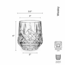 Cheap 🛒 Mikasa® Wesley Set of 4 Double Old Fashioned Whiskey Glasses 😀 -Hot Sale barware Store wesley set of 4 double old fashioned whiskey glasses 5294200 4