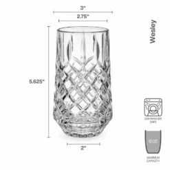 Discount 🎉 Mikasa® Wesley Set of 4 Highball Glasses 😍 -Hot Sale barware Store wesley set of 4 highball glasses 5294199 4