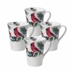 Hot Sale ⌛ Mikasa® Winter Cardinal Set of 4 Mugs 😍